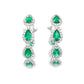Pear Shaped Emerald Hoop Earrings