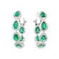 Pear Shaped Emerald Hoop Earrings
