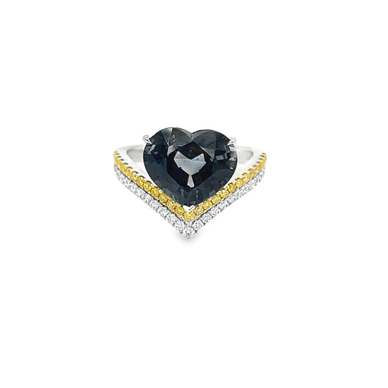 4CT Spinel Heart Ring
