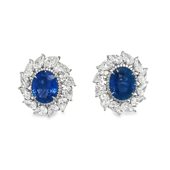 26CT Sapphire and Diamond Earrings