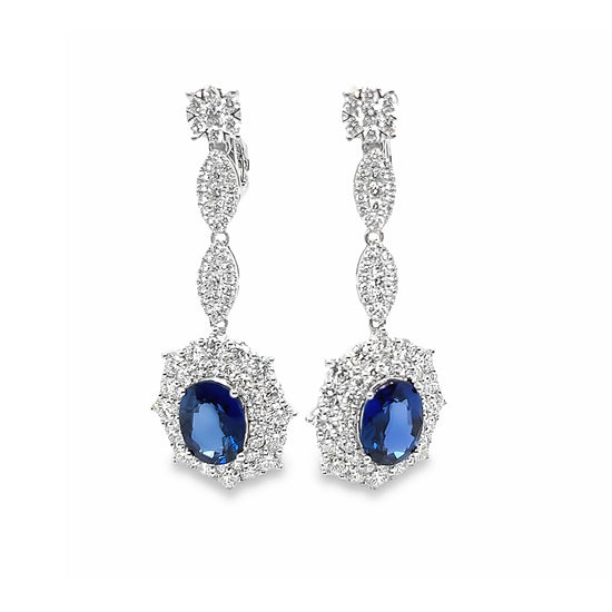 Sapphire and Diamond Dinner Earrings