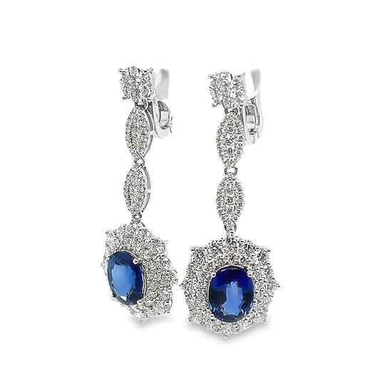 Sapphire and Diamond Dinner Earrings