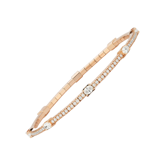 2.10CT Round and Oval Diamond Stretch Bracelet