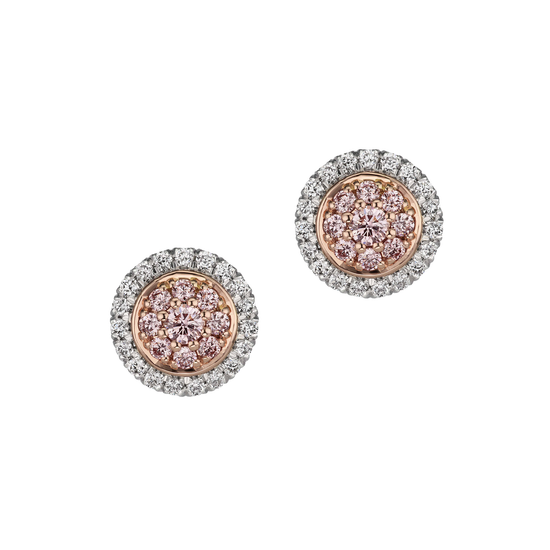 Argyle Pink Diamond Double Halo Studs