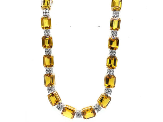 Piranesi Emerald Cut Yellow Sapphire Necklace