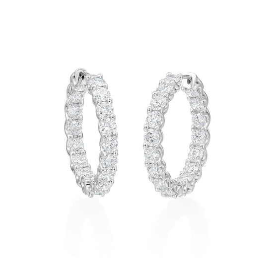A Link Large Diamond Hoop Earrings