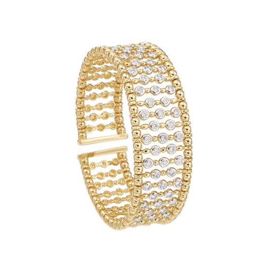 A Link Flexible Diamond Cuff Bracelet