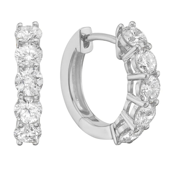 1.85CT Diamond Hoop Earrings