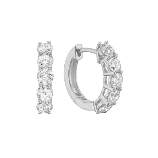 1.85CT Diamond Hoop Earrings