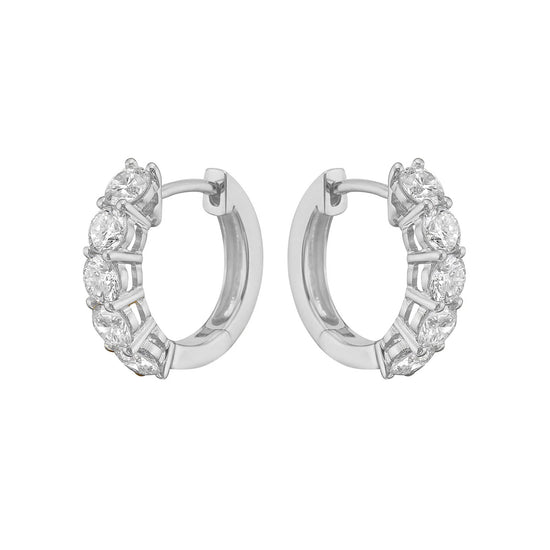 1.85CT Diamond Hoop Earrings