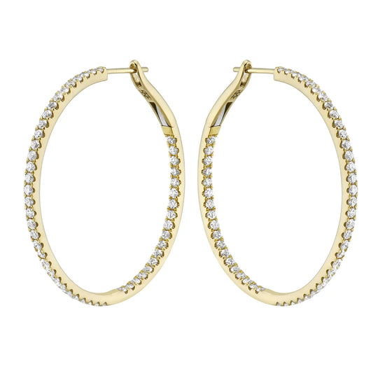 Diamond Hoops in Yellow Gold