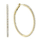 Thin Yellow Gold and Diamond Hoops