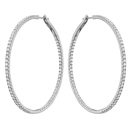 Medium Diamond Hoop Earrings