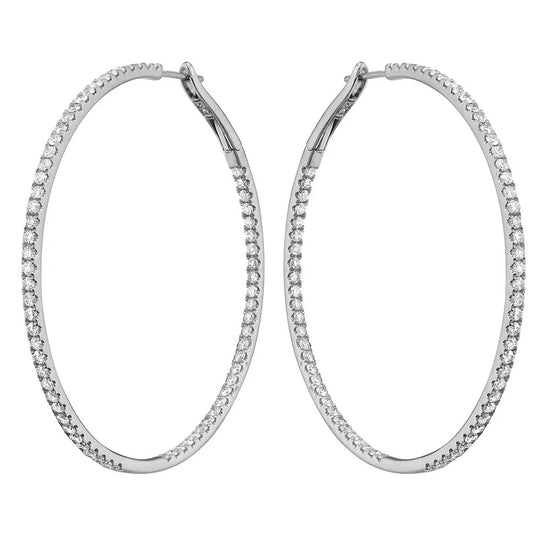 Medium Diamond Hoop Earrings