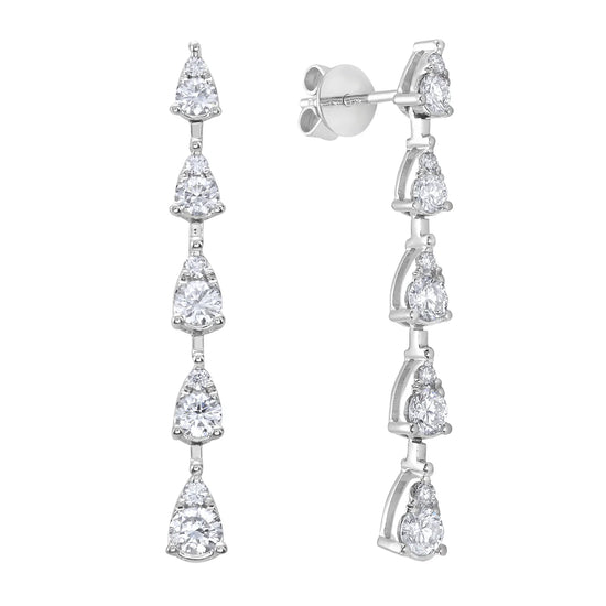 Rain Drop Diamond Dangle Earrings
