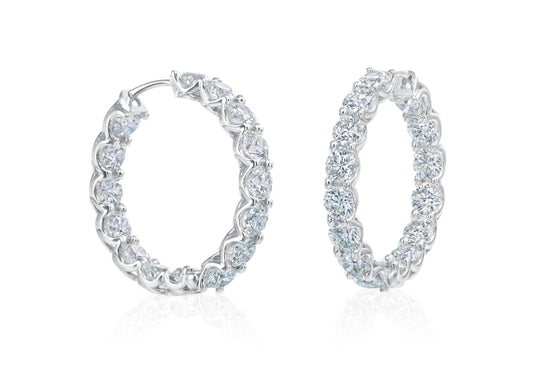 9.52CT Diamond Hoop Earrings