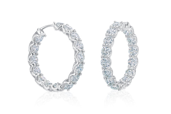 A Link 9CT Diamond Hoop Earrings