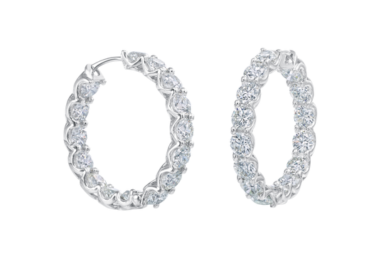 A Link 7CT Diamond Hoop Earrings