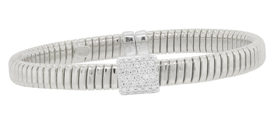 Flexible White Diamond Bangle
