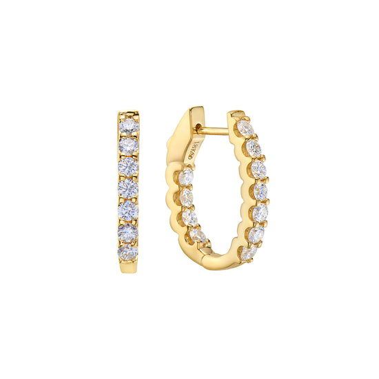 Prong-Set Diamond Hoops