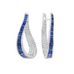 5.95 ct diamond and sapphire teardrop earrings on 14K white gold