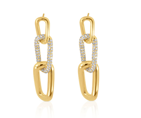 Pave Diamond Link Earrings