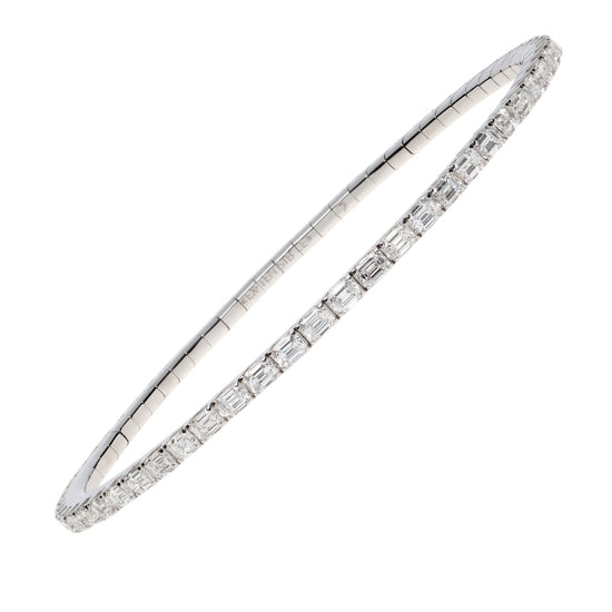 5.51 CT Emerald Cut Diamond Stretch Tennis Bracelet