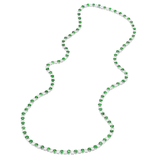Emerald and Diamond Opera Necklace
