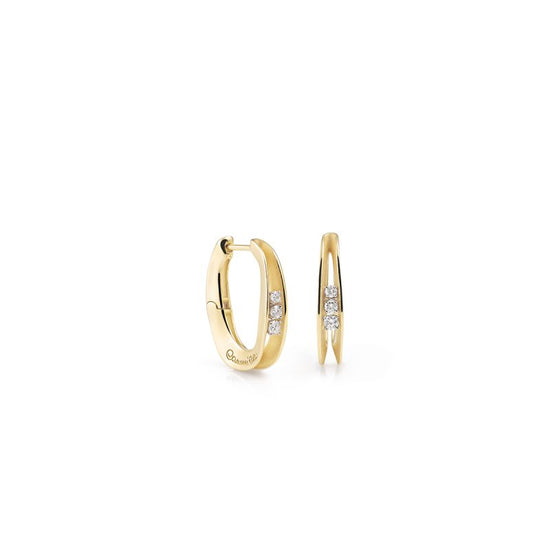 Anna Maria Cammilli Three Diamond Dune Hoop Earrings