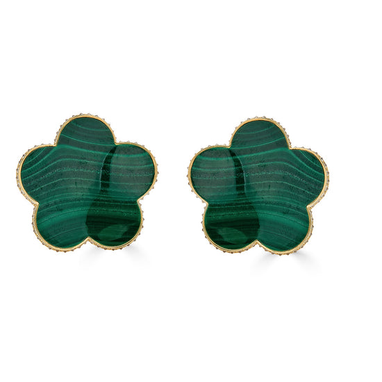 Small Flower Malachite Earrings