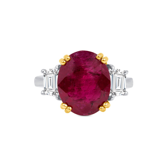 Oval Ruby and Diamond Ring