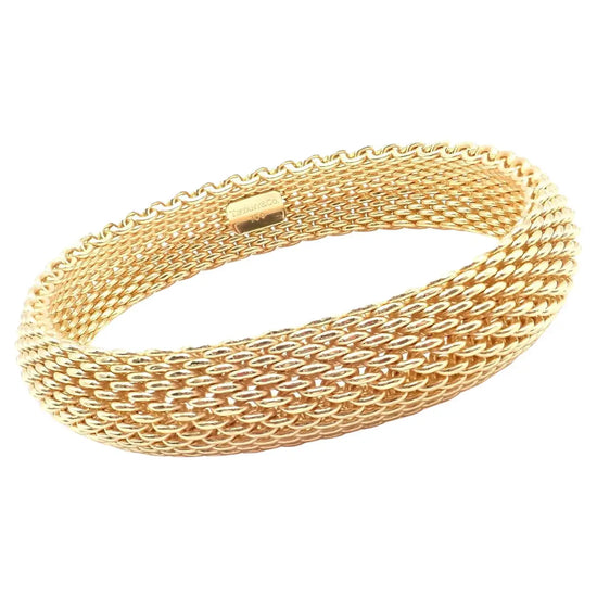 Tiffany & Co. Somerset Wide Mesh Yellow Gold Bracelet