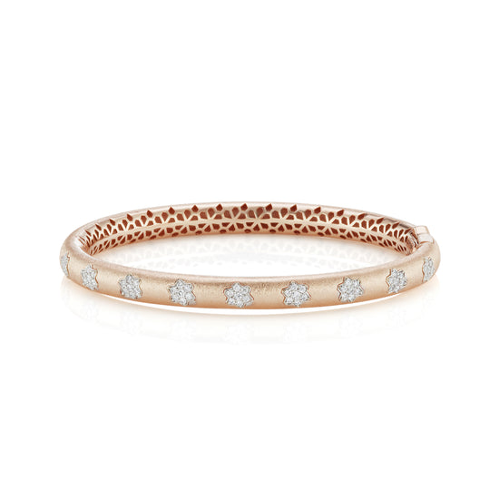 J Fine Argyle White Diamond Floral Cuff Bracelet