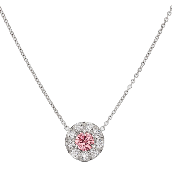 Argyle Pink Diamond Pendant with White Diamond Halo