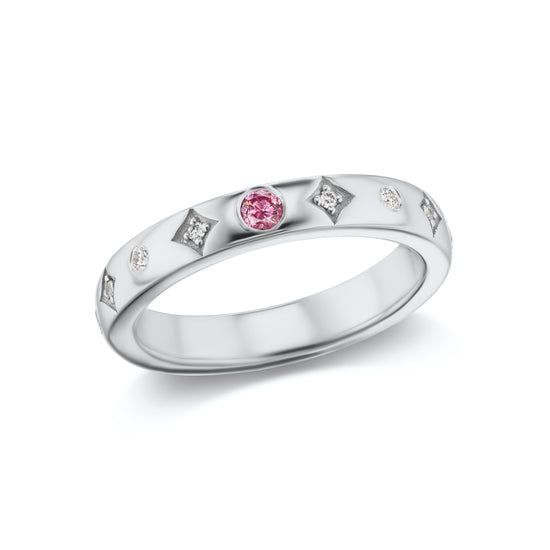 J Fine Troika Argyle Pink Diamond Band