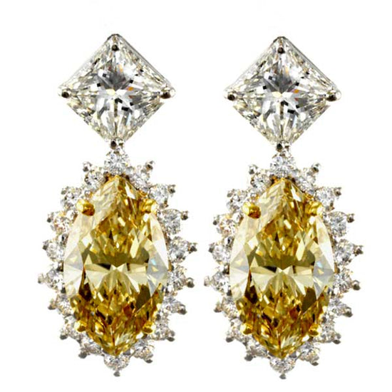 J Fine Fancy Brownish Yellow Diamond Earrings
