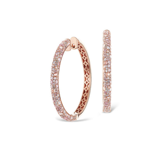 J Fine 3CT Dome Pave Hoop Earrings