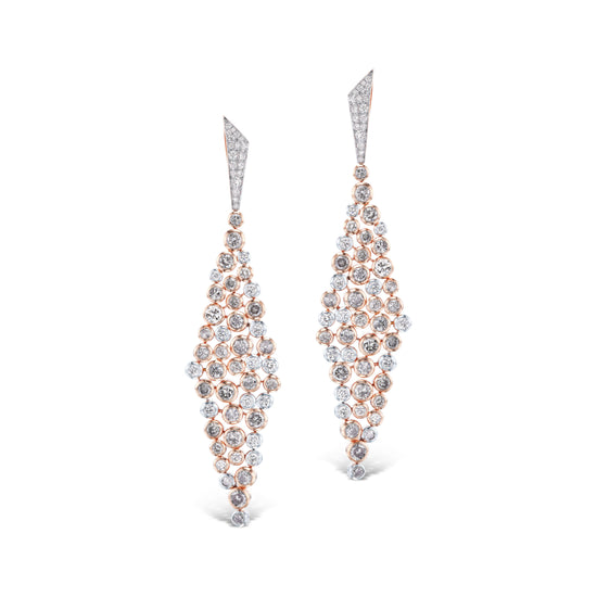 J Fine Gray Diamond Bubble Earrings