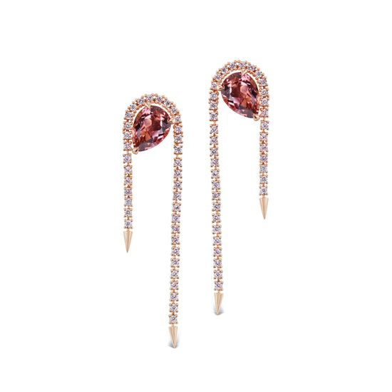 J Fine Argyle Pink Diamond and Pink Tourmaline Earrings