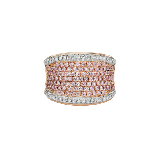 J Fine Argyle Pink Diamond Saddle Ring