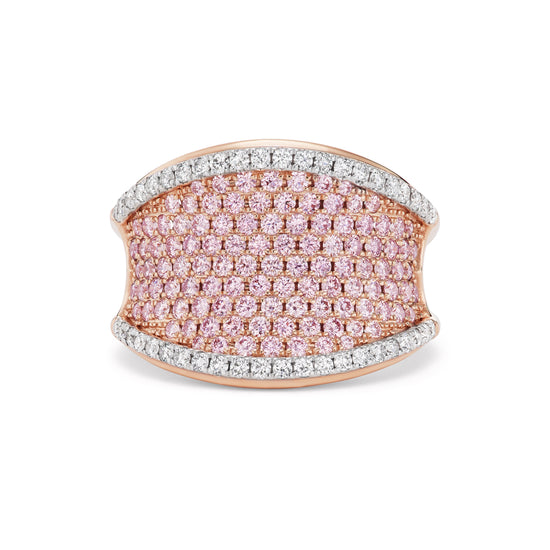 J Fine Large Argyle Pink Diamond Saddle Ring
