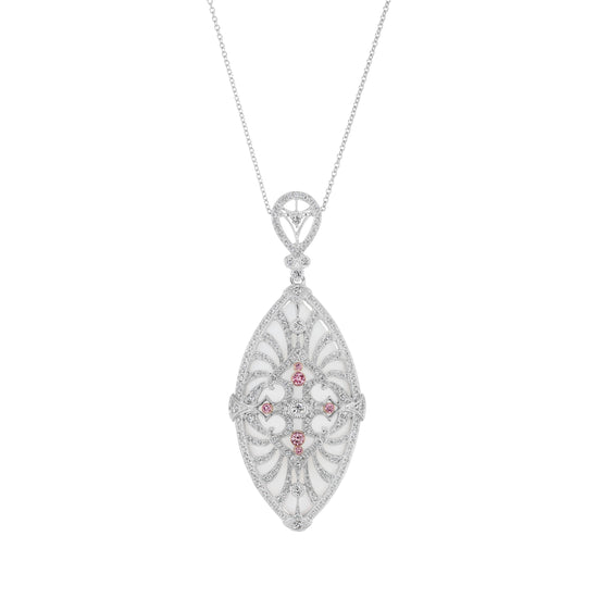 Argyle Pink Diamond Marquise Shape Medallion Necklace