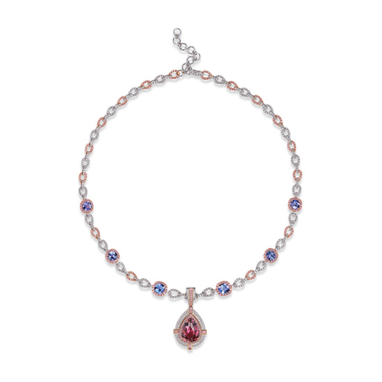 J Fine Argyle Pink Diamond and Pink Tourmaline Necklace