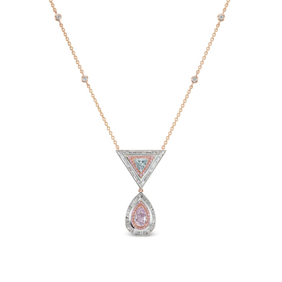 J Fine Blue and Pink Diamond Necklace