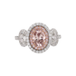 J Fine Brown Pink Oval Diamond Three Stone Ring