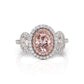 J Fine Oval Fancy Orangy Pink Ring