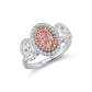 J Fine Oval Fancy Orangy Pink Ring