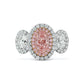 J Fine Oval Fancy Orangy Pink Ring