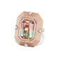 Emerald Cut Bicolor Tourmaline Ring