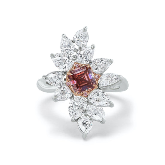 J Fine Elongated Cluster Diamond Ring